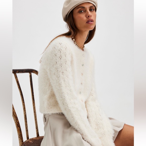 Free People Celeste Cardi Cardigan Sweater in Ivory - Picture 2 of 11